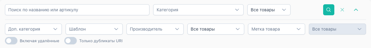 Панель фильтров