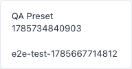 Меню пресетов на панели