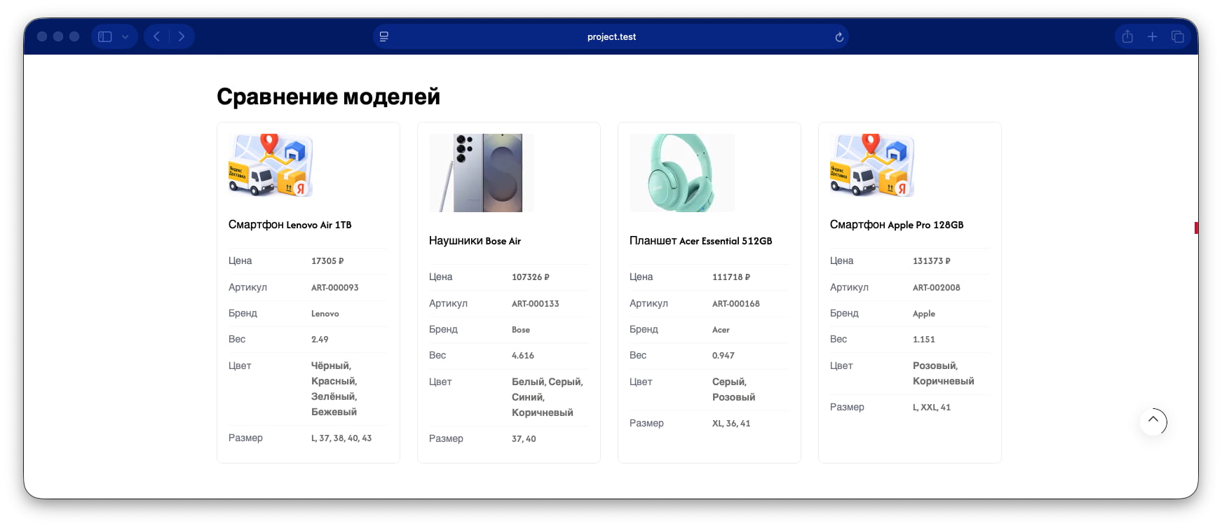Product comparison